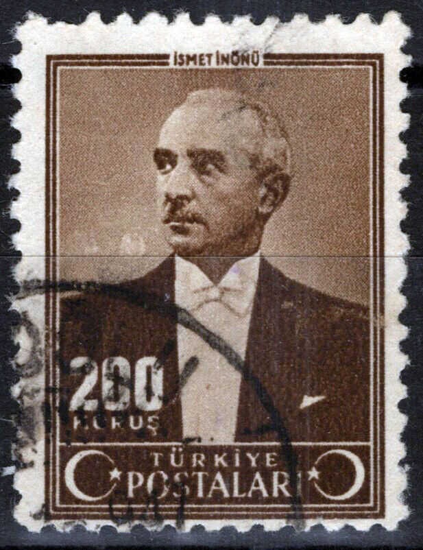 ZAYIX -Turkey 915 Used 200k dark brown President Inonu 081422S49M