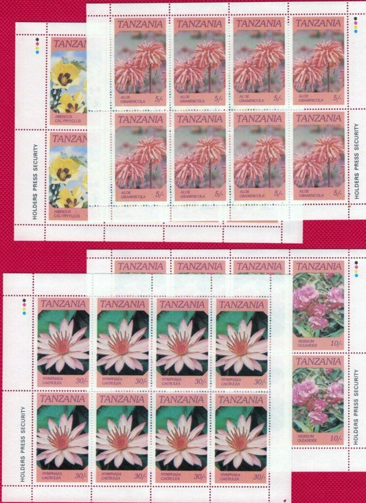 Tanzania 315-318 MNH mini-sheets Indigenous FLOWERS ZAYIX 011022SM15