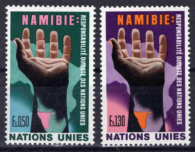 United Nations Geneva 53-54 MNH Hands Maps Namibia ZAYIX 1024S0431M