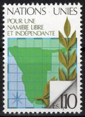 United Nations Geneva 86 MNH Map Namibia Olive Branch ZAYIX 1024S0460M