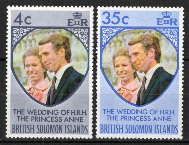 Solomon Islands 259-260 MNH Royalty Princess Anne Wedding ZAYIX 031023S36