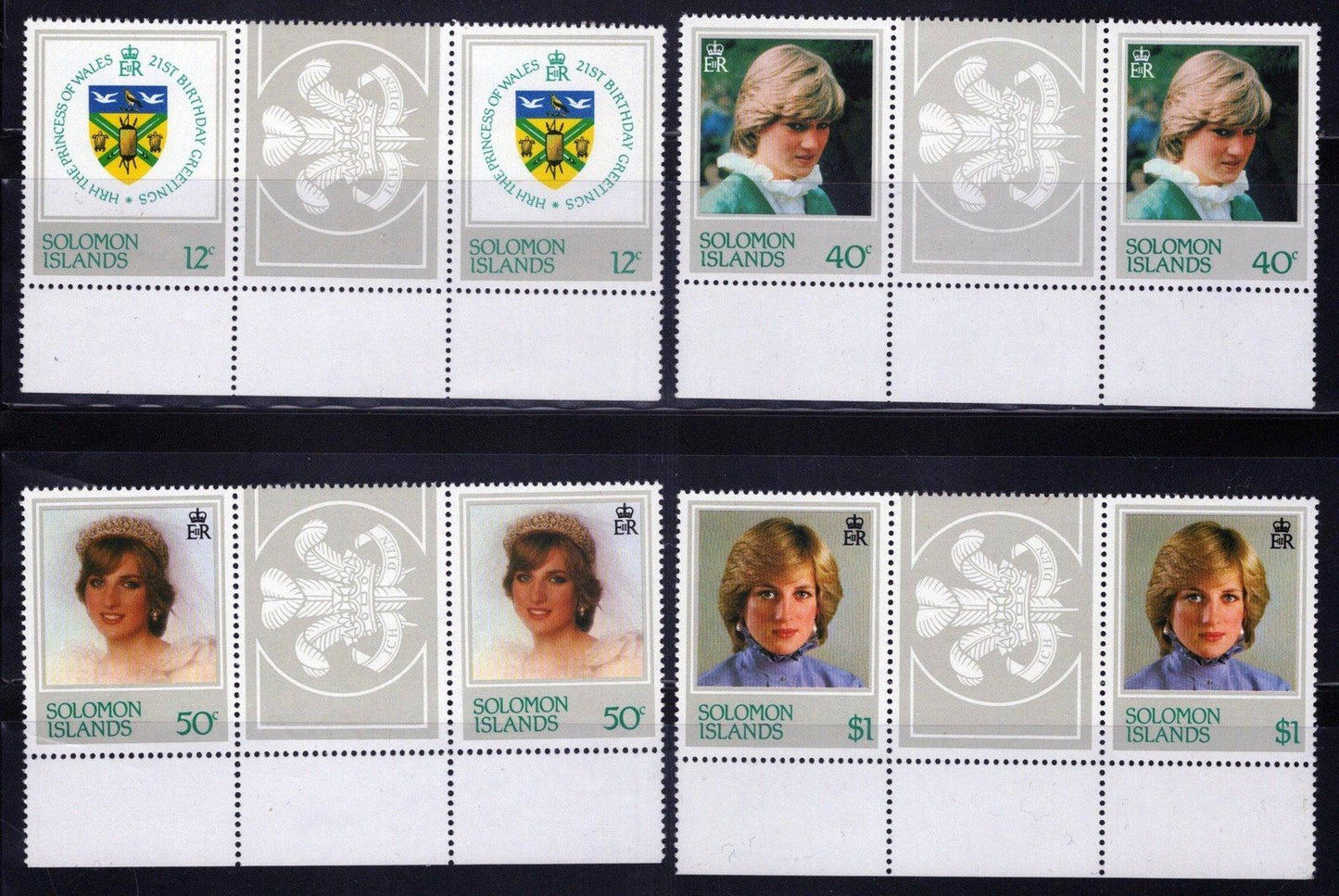 Solomon Islands 471-474 MNH Gutter Pairs Royalty Princess Diana ZAYIX 031023S54