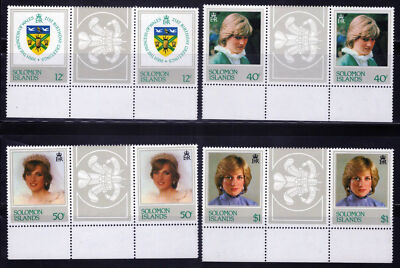 Solomon Islands 471-474 MNH Gutter Pairs Royalty Princess Diana ZAYIX 031023S54
