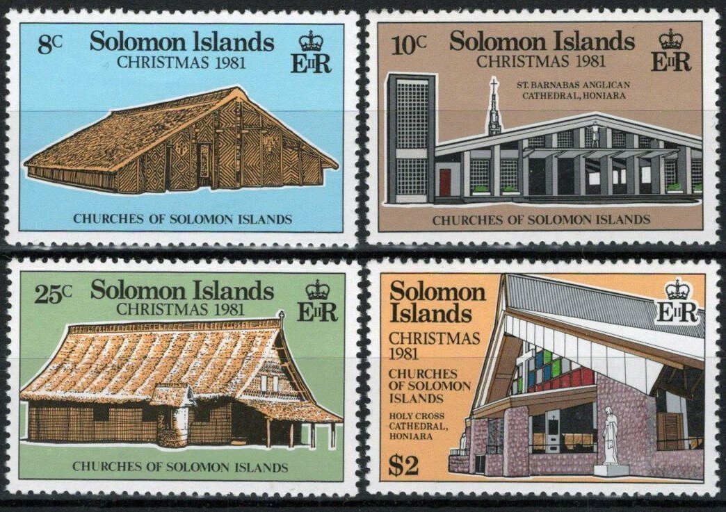 Solomon Islands 457-460 MNH Architecture Christmas Churches ZAYIX 031023S41