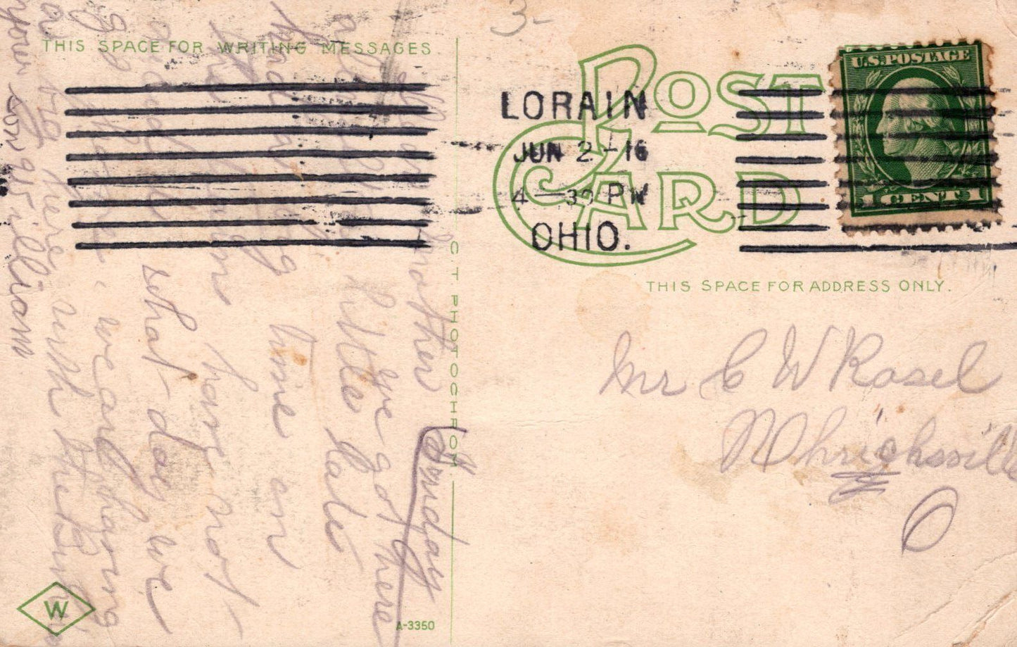 ZAYIX Postcard Great Lakes Ship Passenger Steamer Entering Harbor Lorain, OH