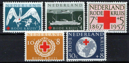 Netherlands B311-B315 MNH Red Cross Birds Ships Zayix Stamps 0225S0204M