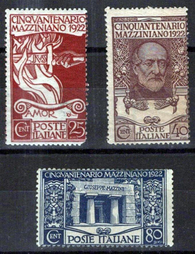 Italy 140-142 MH Death of Mazzini Patriot Writer Sword ZAYIX
