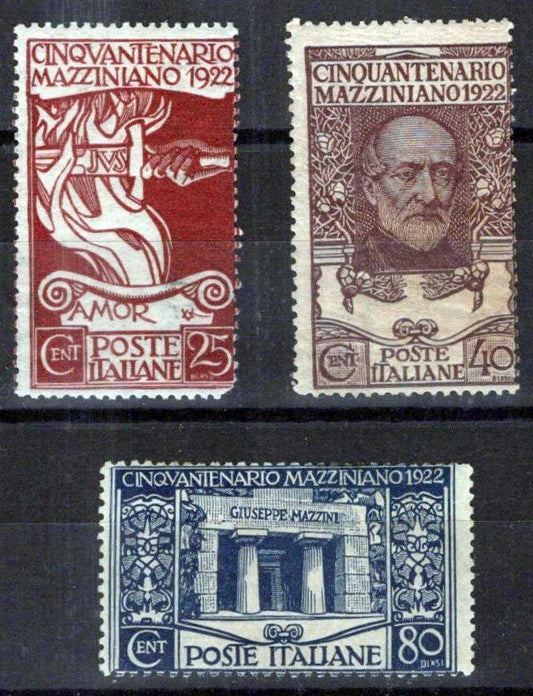 Italy 140-142 MH Death of Mazzini Patriot & Writer, Sword CV $45 ZAYIX 0224S0286