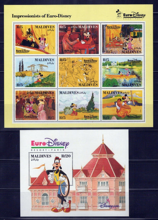 Maldives 1827-1828 MNH Euro Disney Impressionists Art ZAYIX 0824L0012