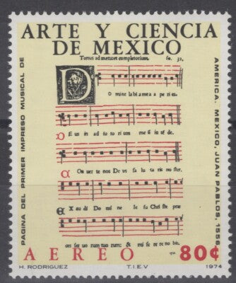 Mexico C440 MNH 1st Musical Score Printed in Mexico Music ZAYIX 071522S41M