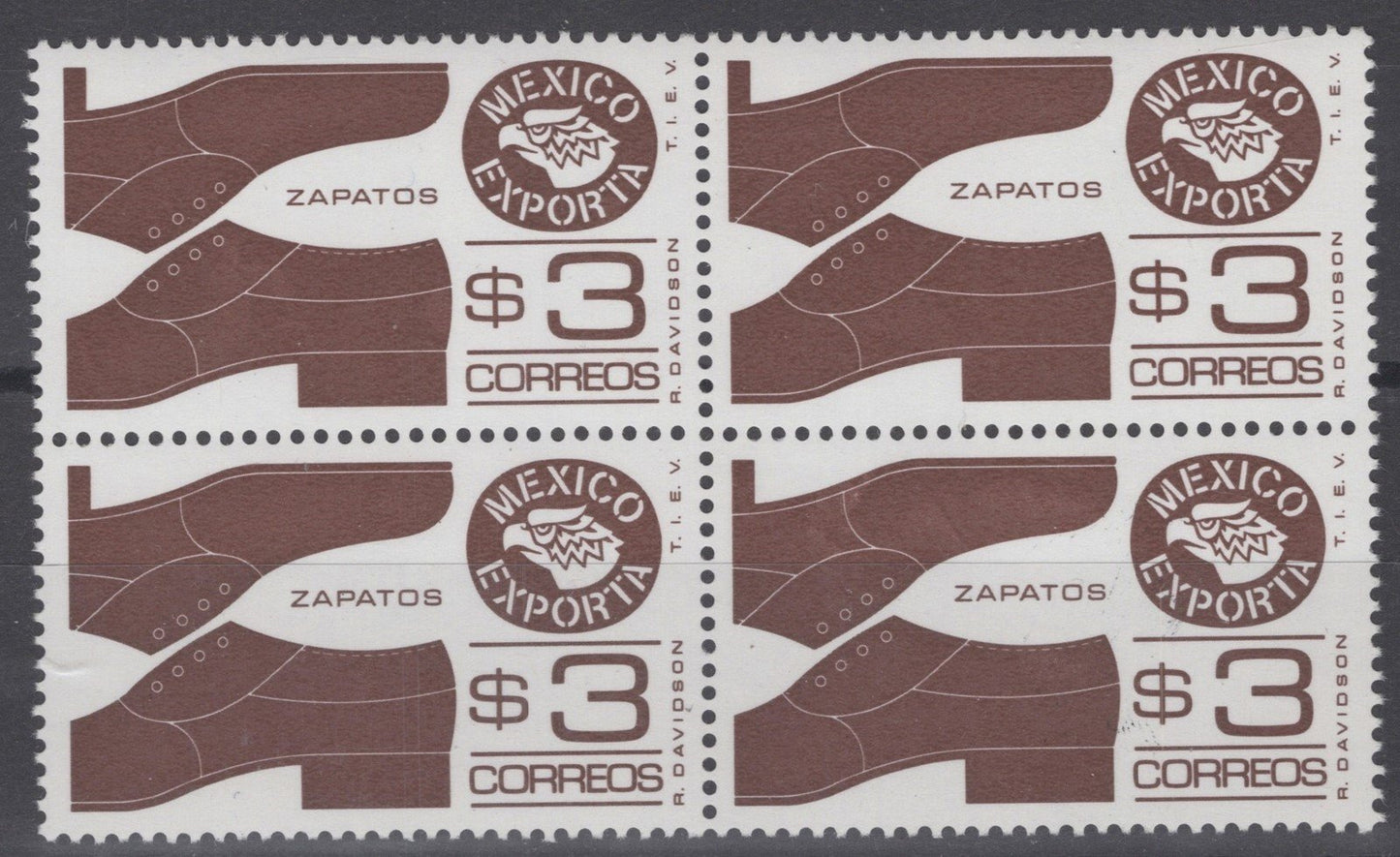 Mexico 1118 MNH Block Mexico Exporta Men's Shoes Industry ZAYIX 071522S79M