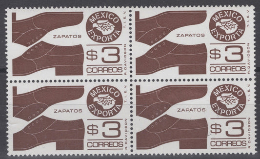 Mexico 1118 MNH Block Mexico Exporta Men's Shoes Industry ZAYIX 071522S79M