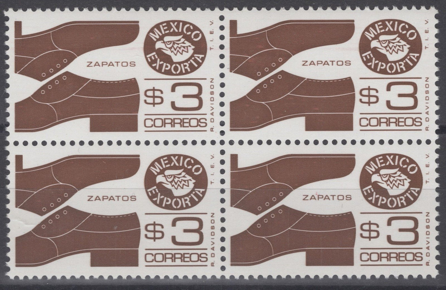 Mexico 1118a MNH Block Perf 11 1/2 x 11 Mexico Exporta ZAYIX 071522S81M