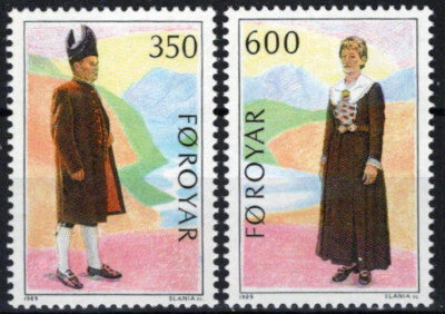 Faroe Islands 189-190 MNH Folk Costumes Culture ZAYIX 051023S80M