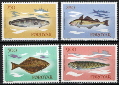 Faroe Islands 97-100 MNH Fish Catfish Halibut Fishing ZAYIX 051023S64M