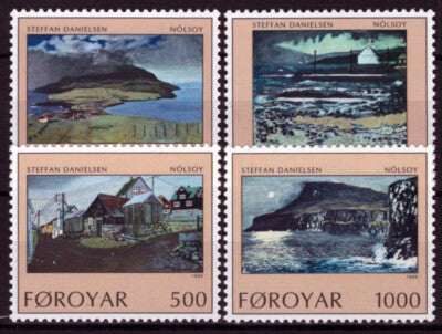 Faroe Islands 212-215 MNH Paintings Coastline Steffan Danielsen ZAYIX 051023S84M