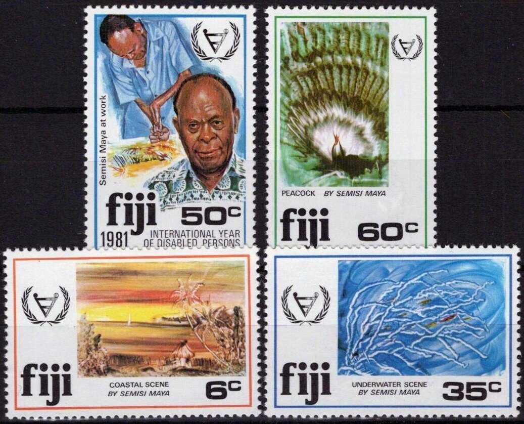 Fiji 438-441 MNH Paintings Semisi Maya Year of the Disabled ZAYIX 051023SM25M