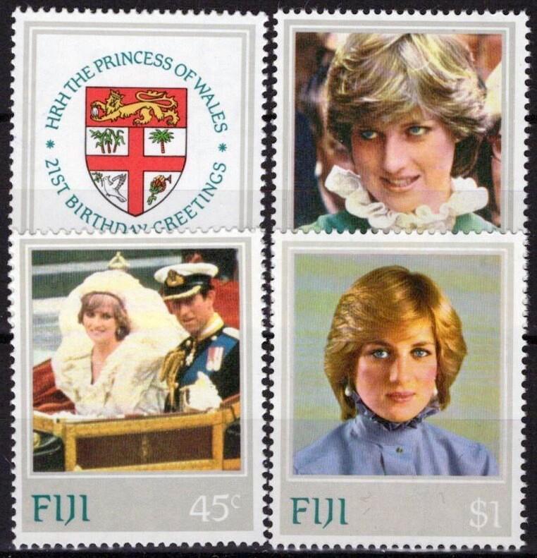 Fiji 470-473 MNH Princess Diana Wedding Royalty Coat of Arms ZAYIX 051023SM30M