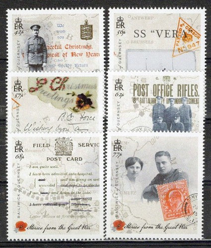 Guernsey 1320-1325 MNH WWI Flowers Stamps on Stamps ZAYIX 1223M0142M