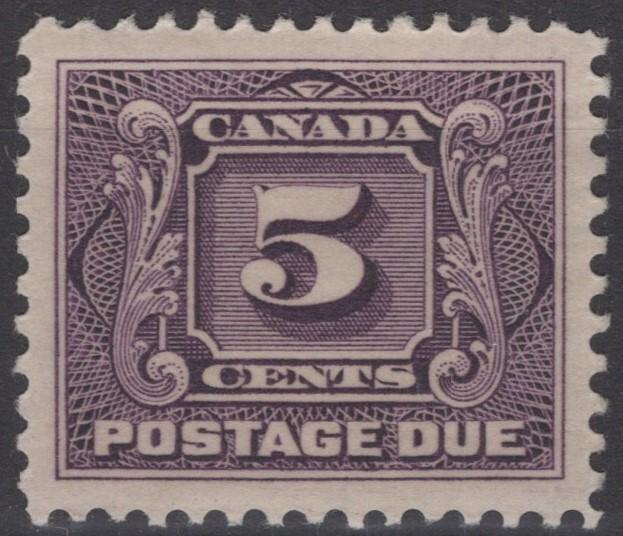 Canada J4 MH 5c violet First Postage Due perf 12 VF+ ZAYIX 121022S157
