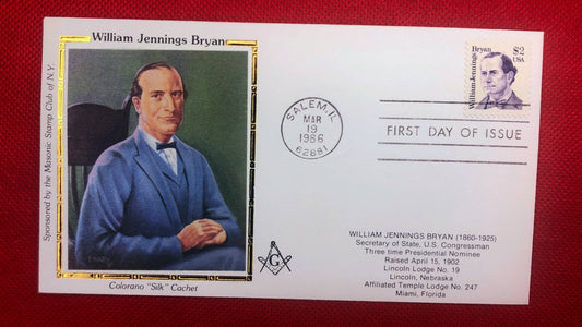 1986 US Colorano FDC 2195 Free Mason Politician William Bryant ZAYIX 010622SM29