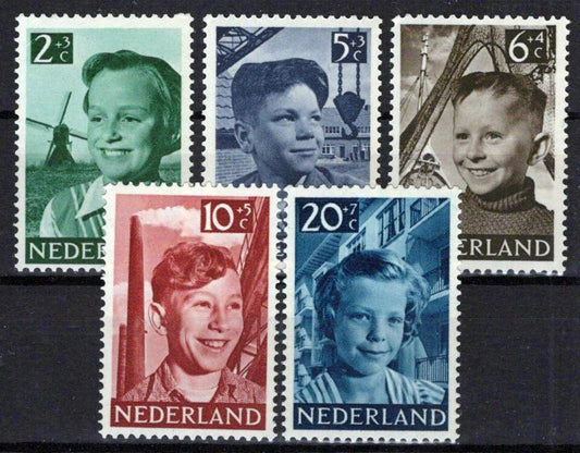 Netherlands B229-B233 MNH Youth Windmill Fishing Zayix Stamps 0225S0231M
