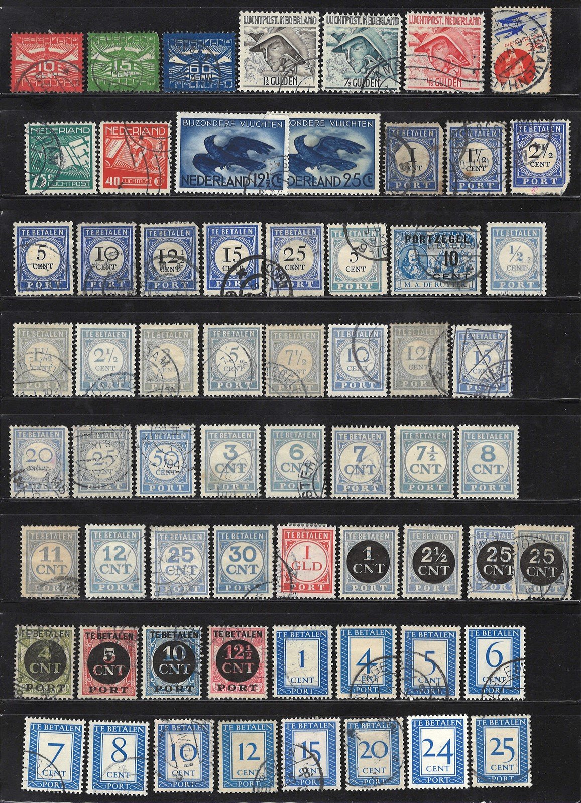 Netherlands Used BOB Air Dues Officials Collection of 115 Stamps Zayix 0425L0005
