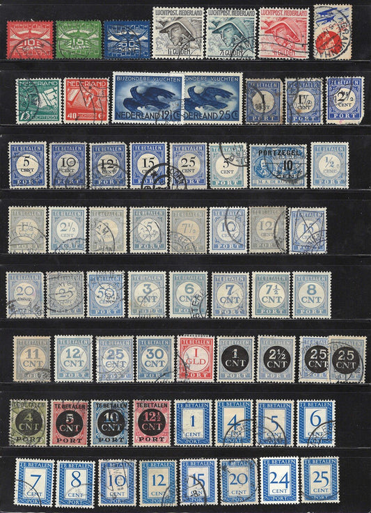 Netherlands Used BOB Air Dues Officials Collection of 115 Stamps Zayix 0425L0005