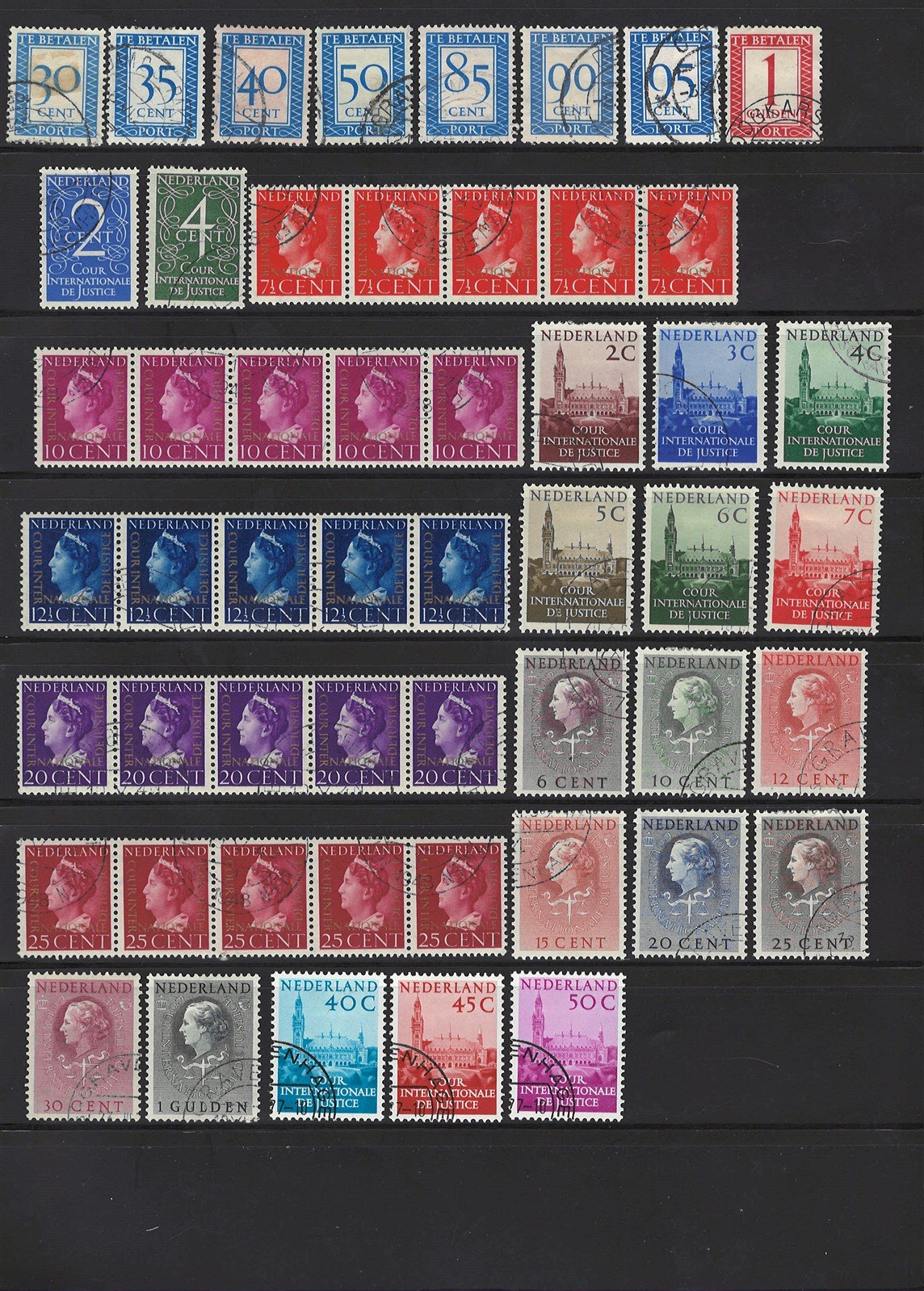 Netherlands Used BOB Air Dues Officials Collection of 115 Stamps Zayix 0425L0005