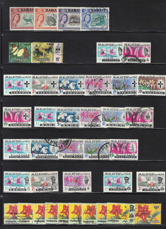 Malaya, Malaysia, and Area Collection of 84 stamps Zayix 0425L0006