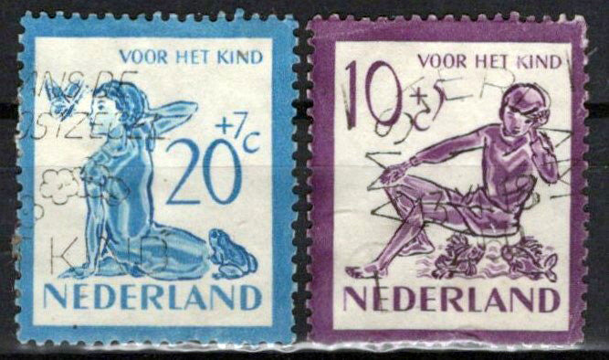 Netherlands B222-B223 Used Youth Fishing Butterflies Zayix Stamps 0225S0237