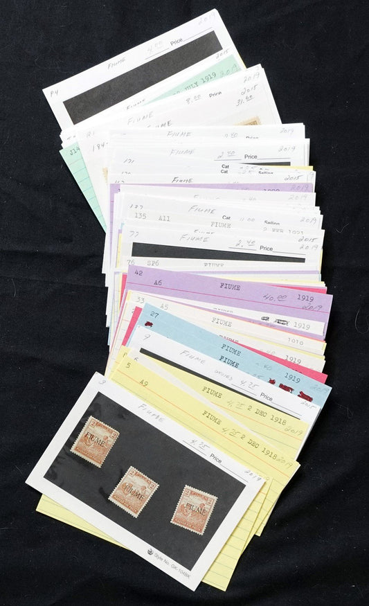 Fiume Valuable Collection Mint & Used on Dealer's Cards ZAYIX STAMPS 0525MAR001