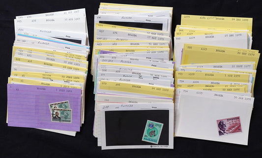 Rwanda Mint & Used Extensive Collection on 280 Dealer's Cards ZAYIX 0525MAR002