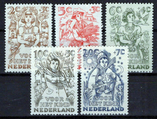 Netherlands B203-B207 MH Youth & The Seasons Weather Zayix Stamps 0225S0241M