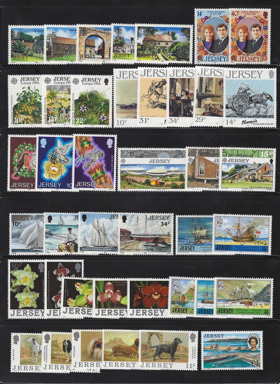 Jersey MNH Collection of 377 Stamps Most in Complete Sets ZAYIX 0525L0003
