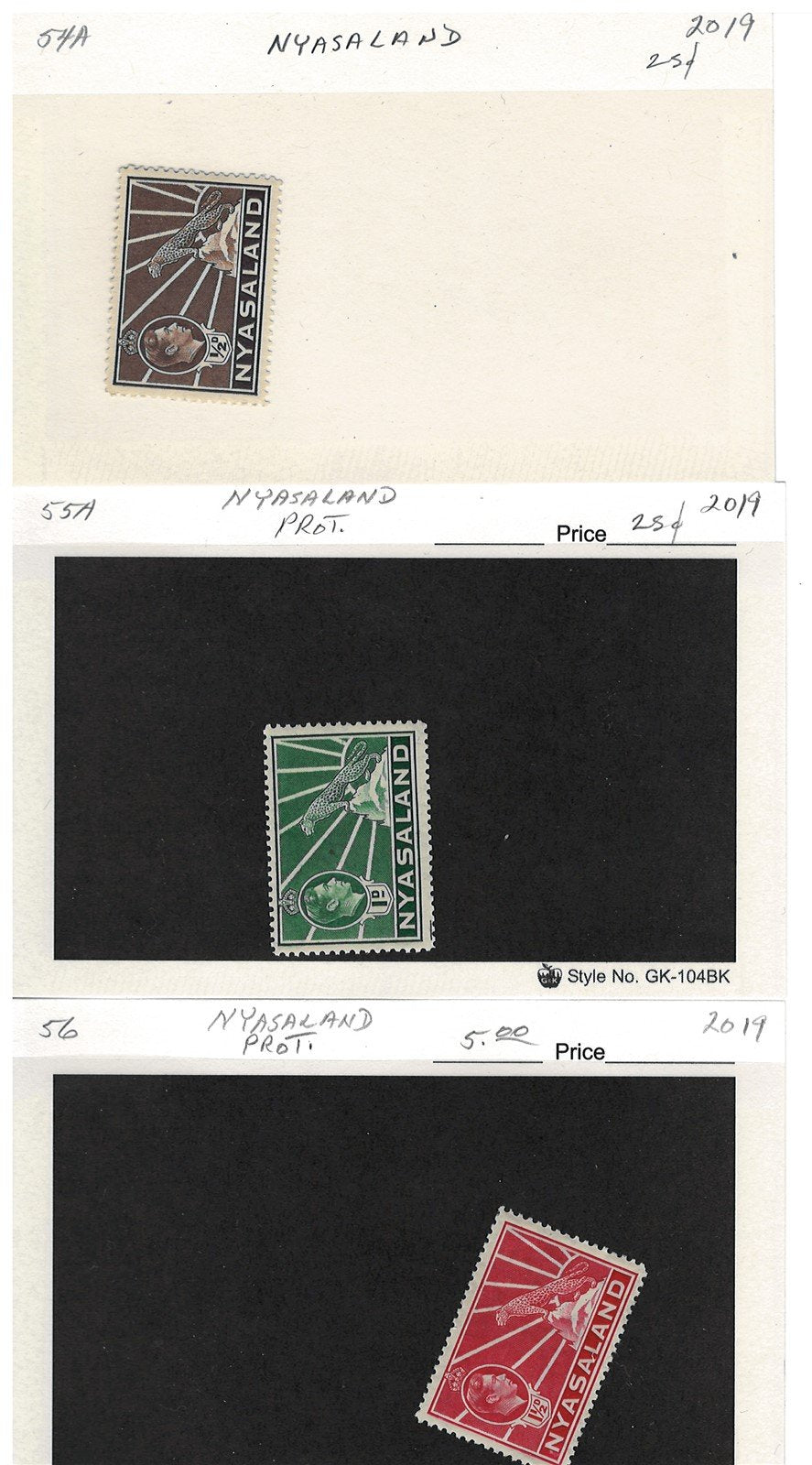 Nyassaland Mint & Used Collection of 34 Dealer Cards ZAYIX 0525MAR003