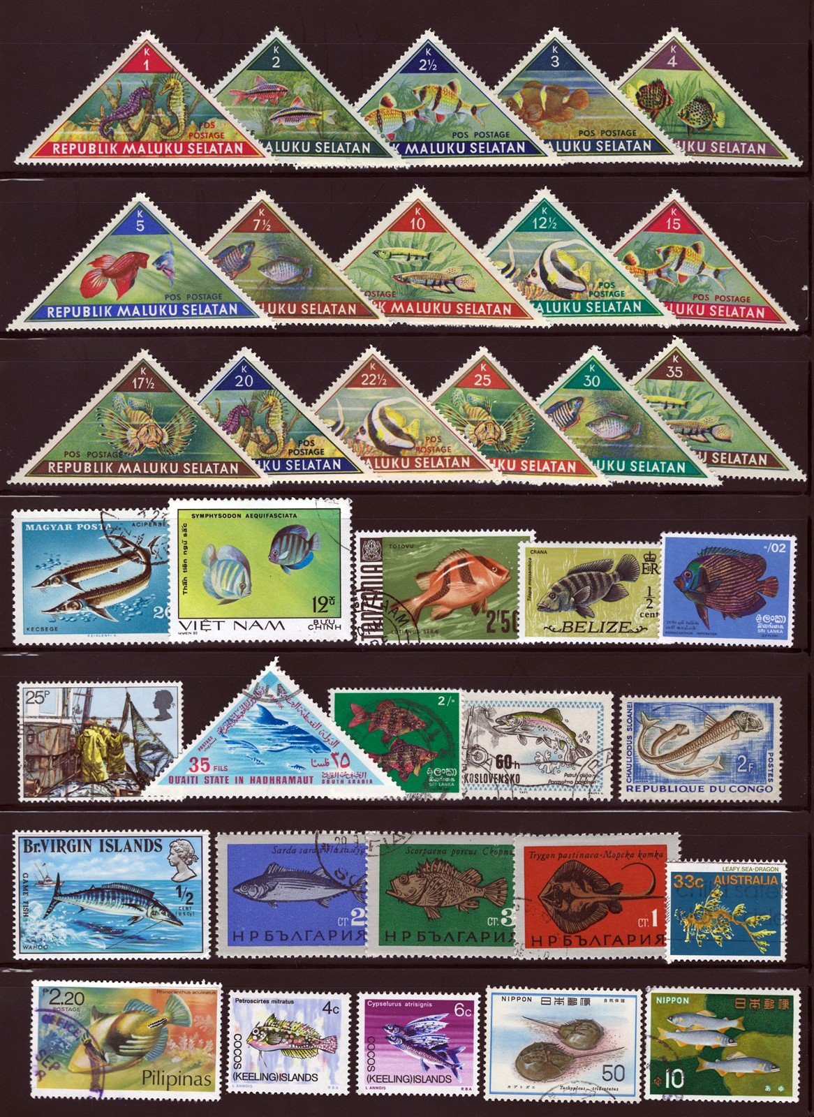 Marine Life, Fish, Whales, Seals Mint/Used Collection on 8 Pages ZAYIX 0525L0007