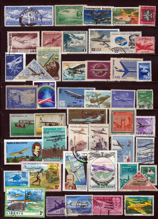 Aviation Stamp Collection Mint & Used Aircraft & Pilots ZAYIX 0425S0296
