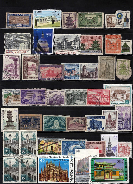 Architecture World Stamp Collection Mint & Used ZAYIX 0425S0300