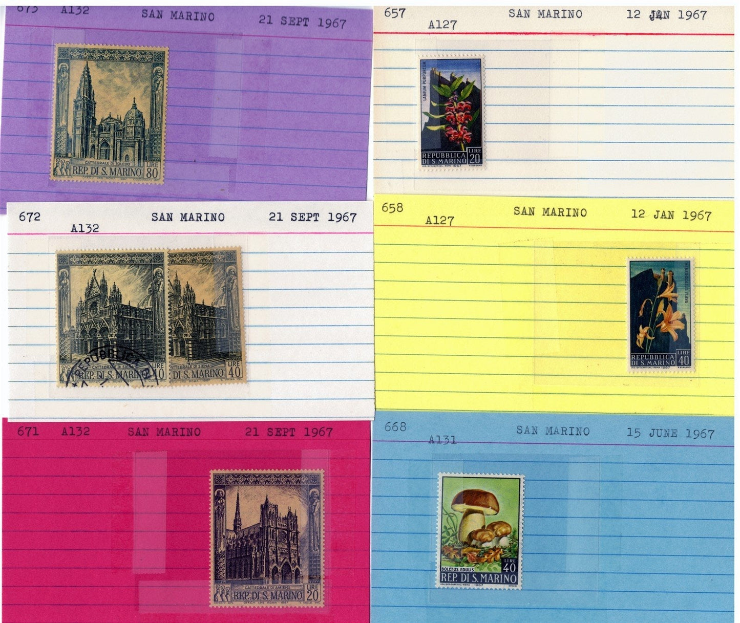 San Marino Mint & Used Collection on 177 Dealer Cards ZAYIX 0525MAR007