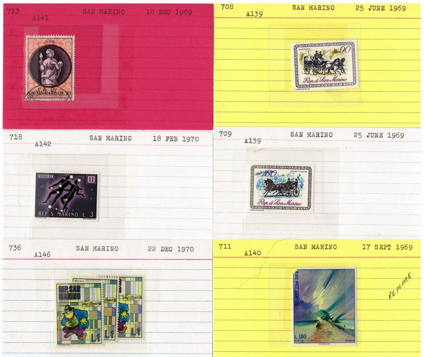 San Marino Mint & Used Collection on 177 Dealer Cards ZAYIX 0525MAR007