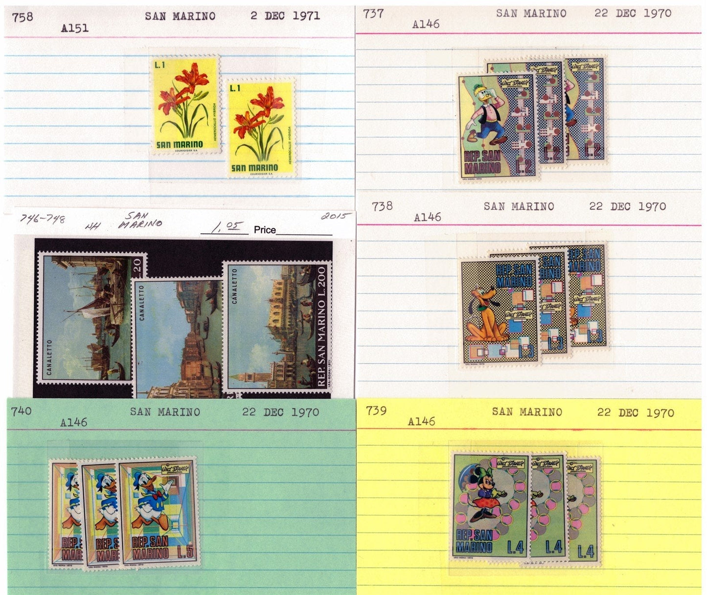 San Marino Mint & Used Collection on 177 Dealer Cards ZAYIX 0525MAR007