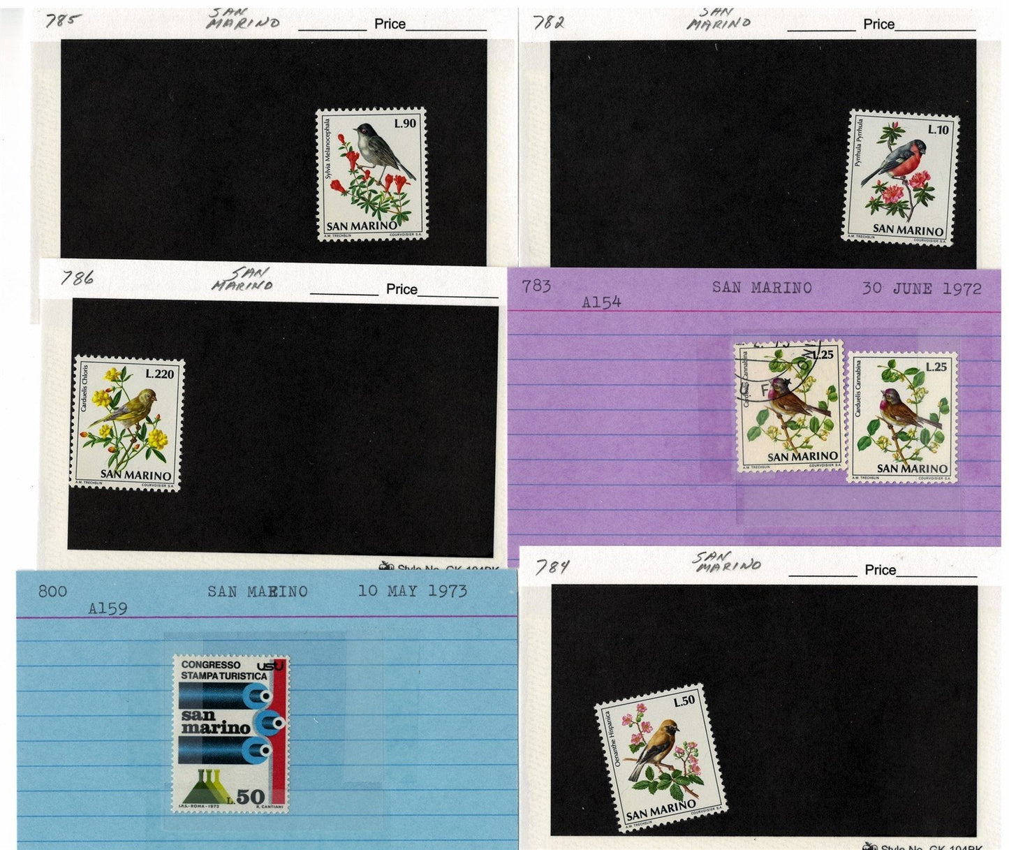 San Marino Mint & Used Collection on 177 Dealer Cards ZAYIX 0525MAR007