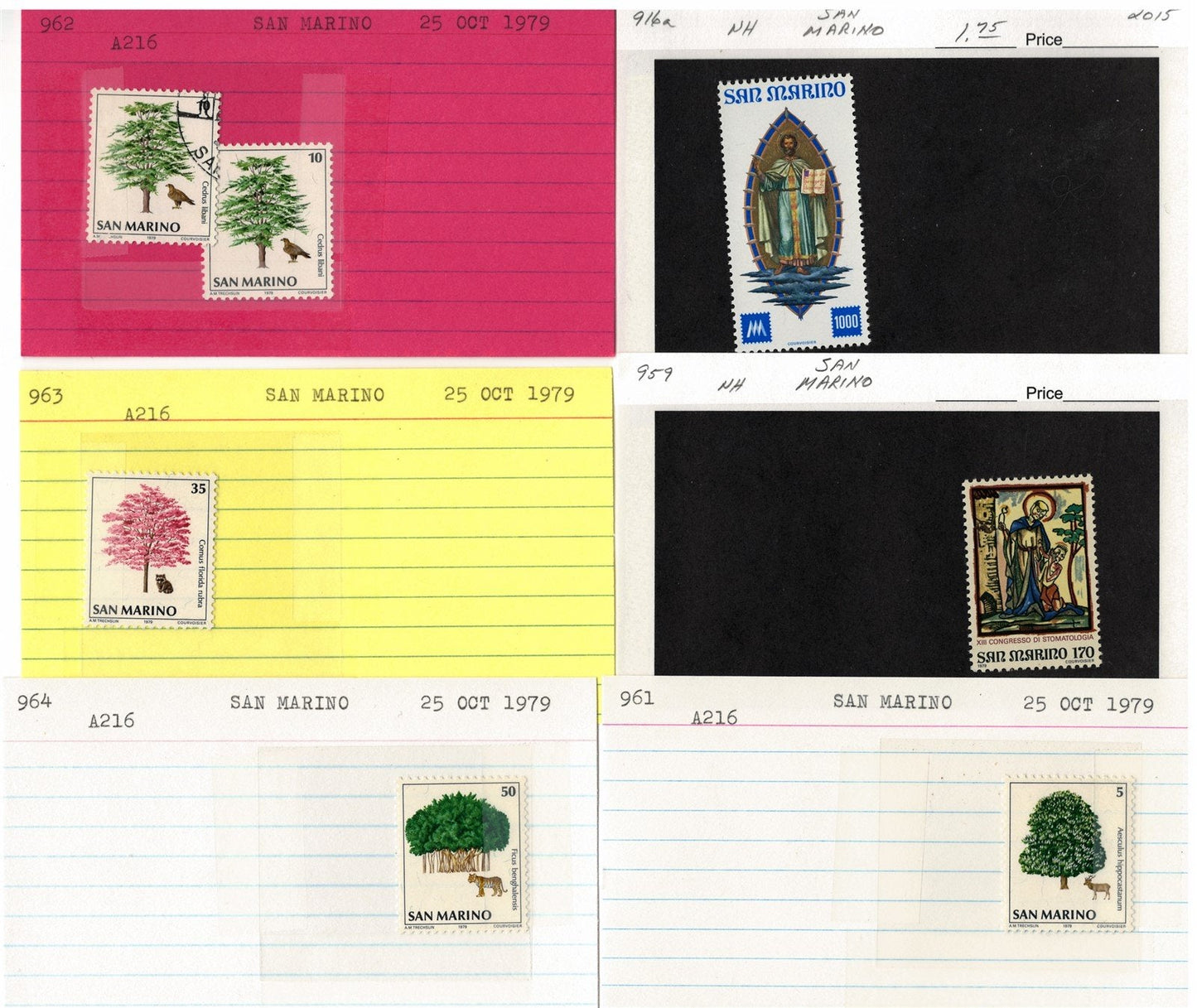 San Marino Mint & Used Collection on 177 Dealer Cards ZAYIX 0525MAR007