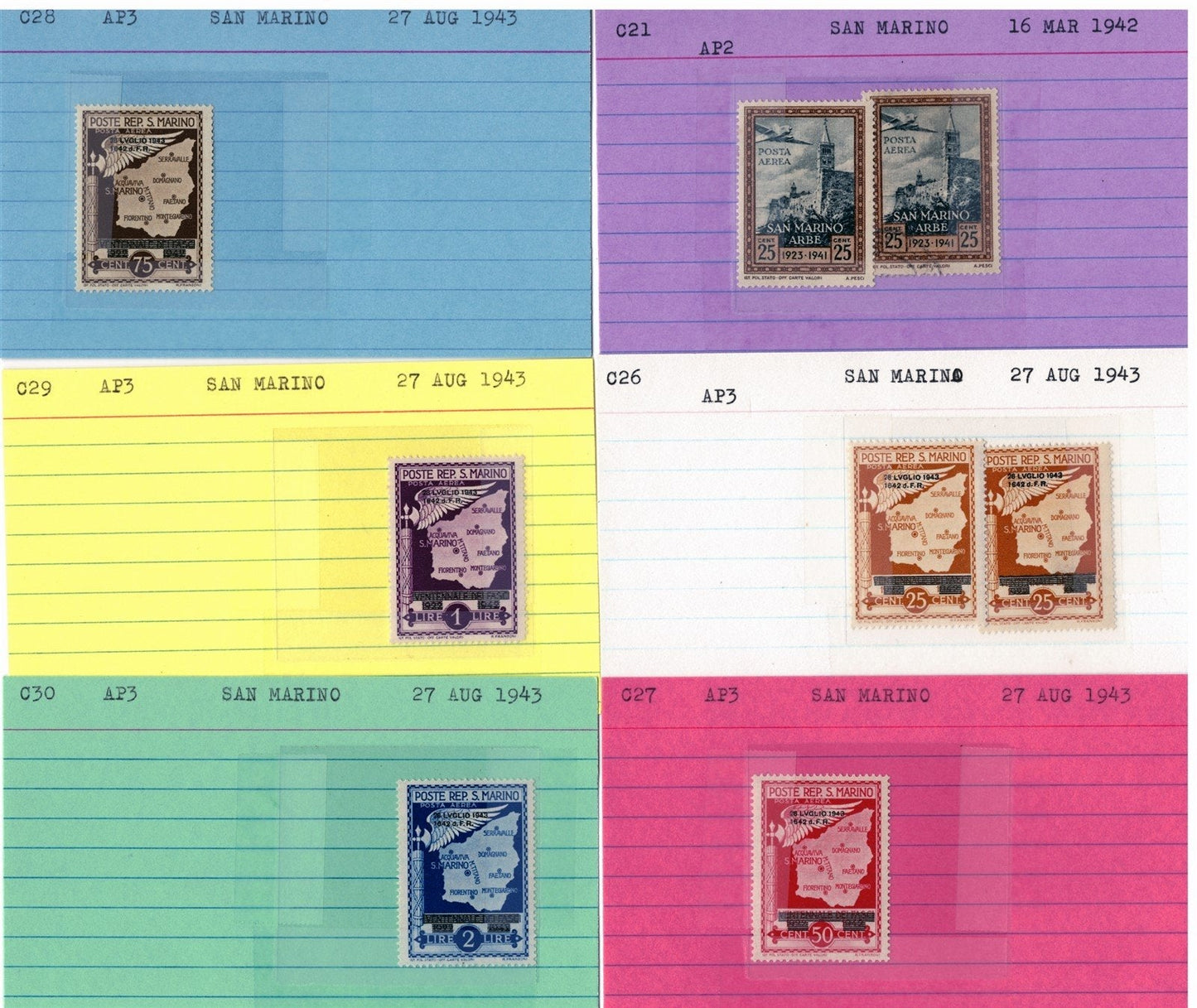 San Marino Mint & Used Collection on 177 Dealer Cards ZAYIX 0525MAR007