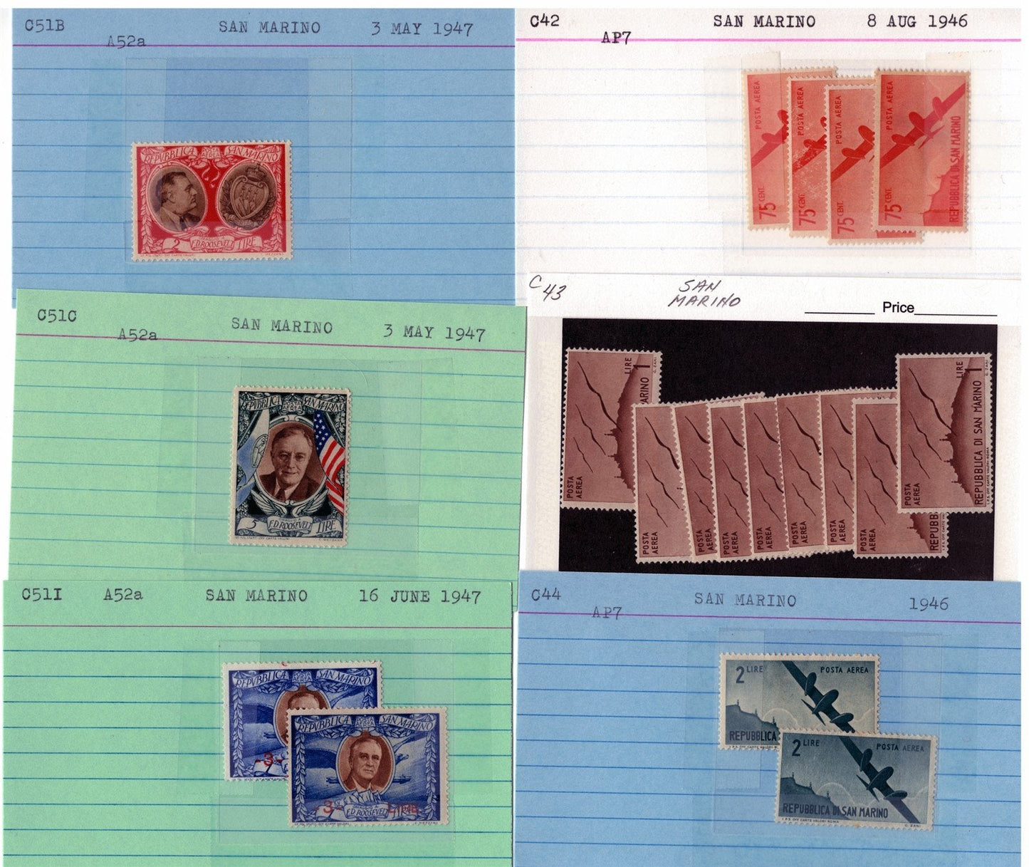 San Marino Mint & Used Collection on 177 Dealer Cards ZAYIX 0525MAR007