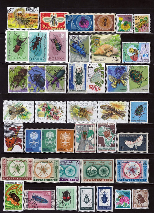 Insects, Beetles, Spiders, Bees Topical Collection on 3 Pages ZAYIX 0525L0008