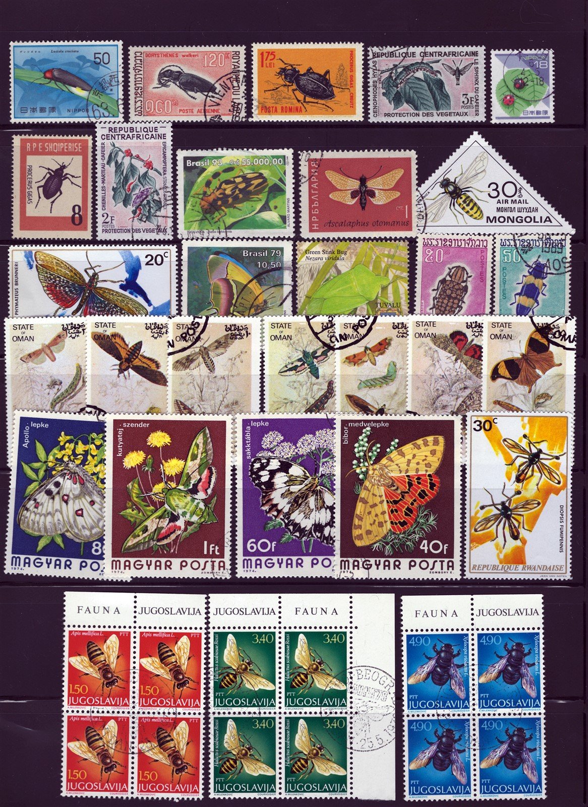 Insects, Beetles, Spiders, Bees Topical Collection on 3 Pages ZAYIX 0525L0008