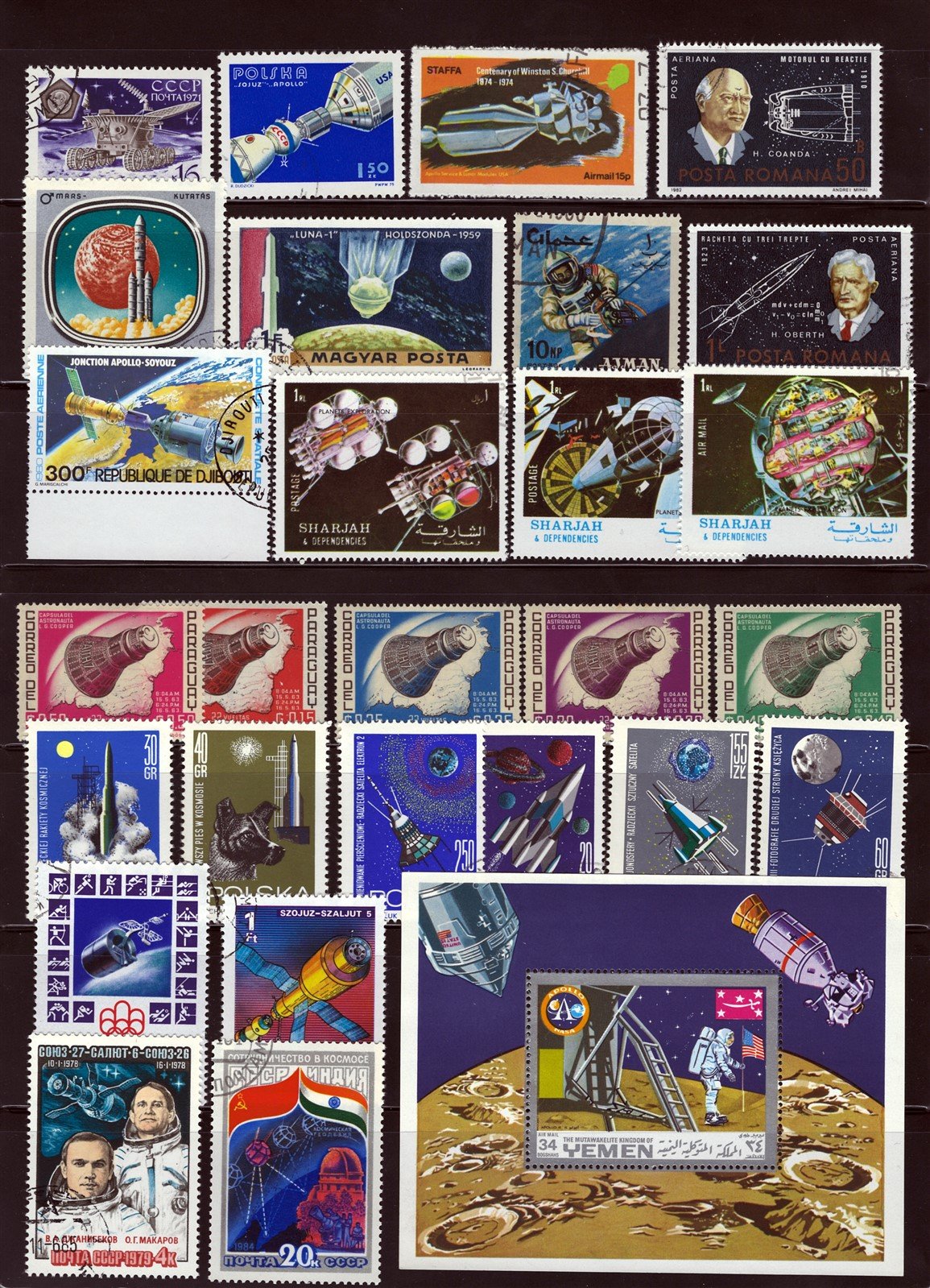 Space & Astronauts mint/used Topical Stamp Collection on 8 Pages ZAYIX 0525L0010