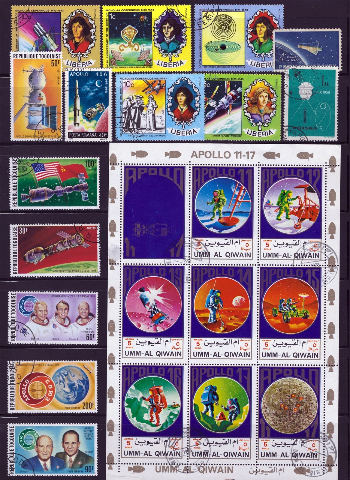 Space & Astronauts mint/used Topical Stamp Collection on 8 Pages ZAYIX 0525L0010